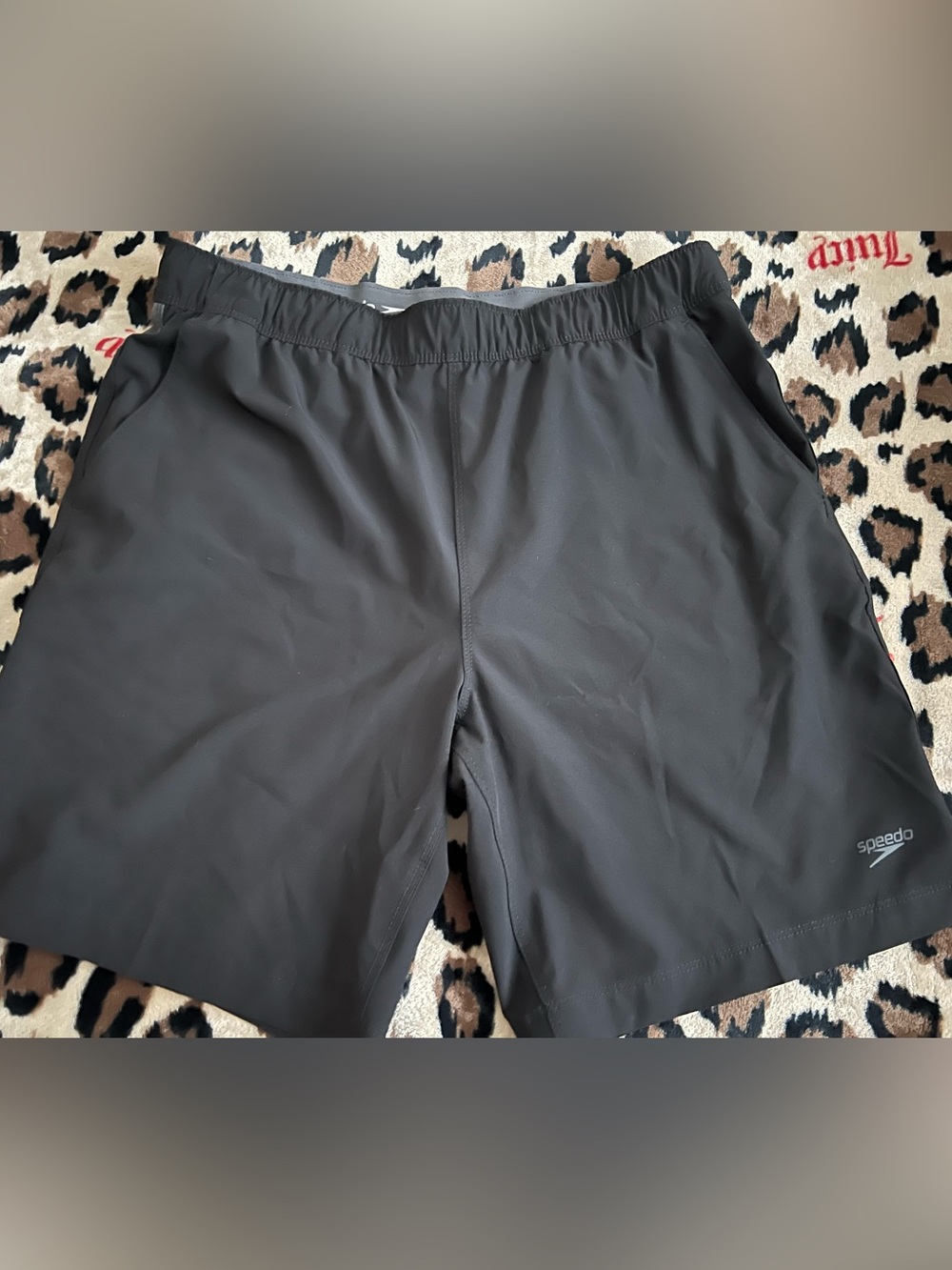 Speedo Black Men's Swim/Jog Short with Elastic Waistband